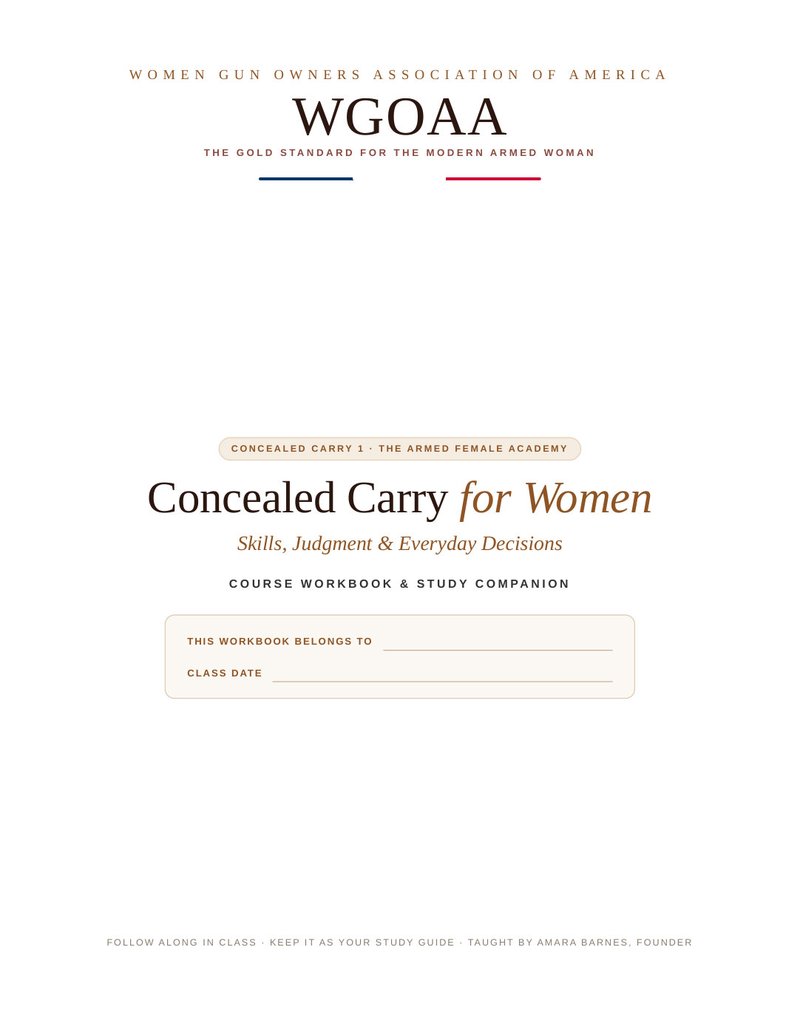 The Concealed Carry 1 Workbook cover
